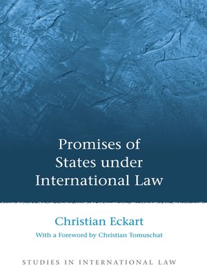 cover image of Promises of States Under International Law
